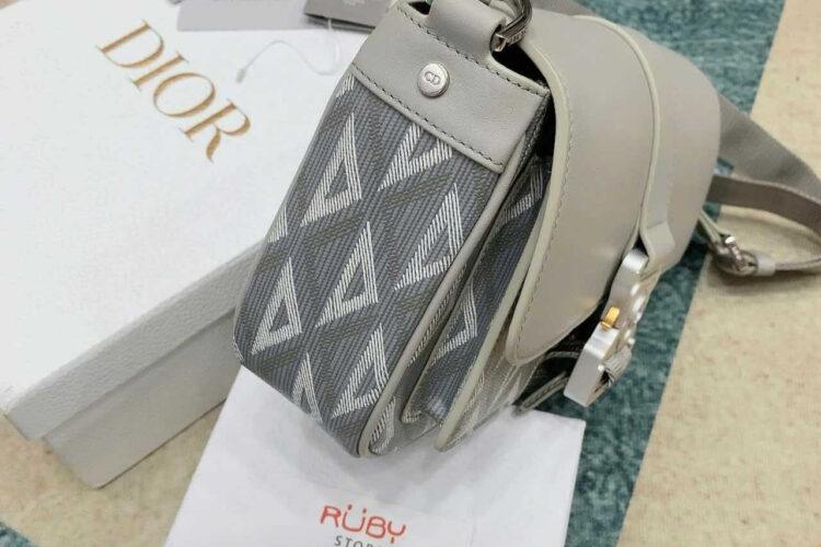 Túi Dior Hit The Road Bag With Strap Gray Diamond Canvas And Calfskin Xám