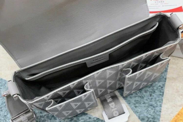 Túi Dior Hit The Road Bag With Strap Gray Diamond Canvas And Calfskin Xám
