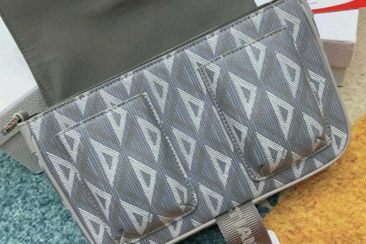 Túi Dior Hit The Road Bag With Strap Gray Diamond Canvas Xám