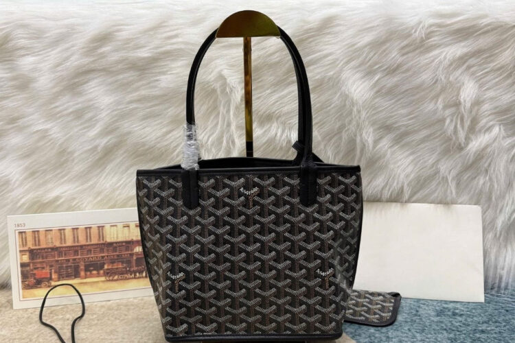 Túi Goyard Anjou Mini Reversible Bag Goyardine and Leather Black đen