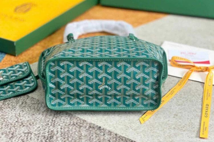 Túi Goyard Anjou Mini Reversible Bag Goyardine and Leather Green Xanh