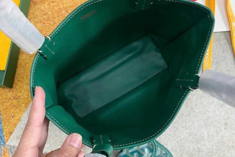 Túi Goyard Anjou Mini Reversible Bag Goyardine and Leather Green Xanh