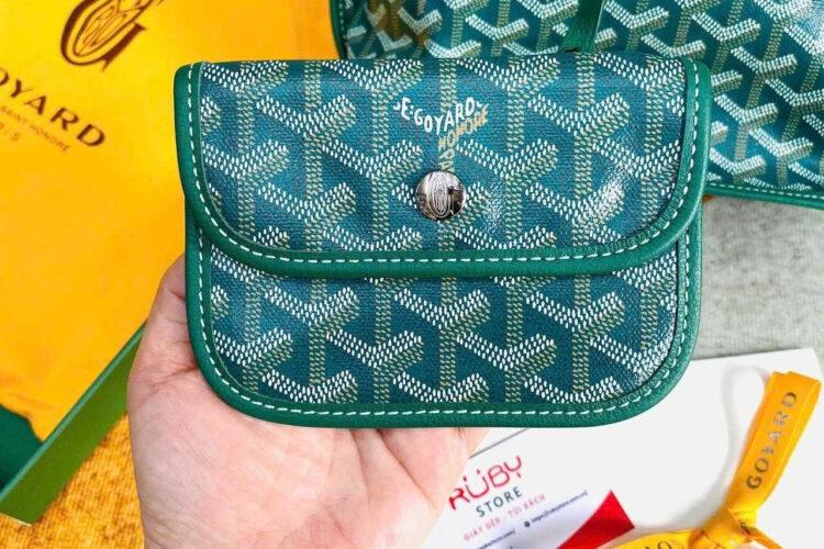 Túi Goyard Anjou Mini Reversible Bag Goyardine and Leather Green Xanh