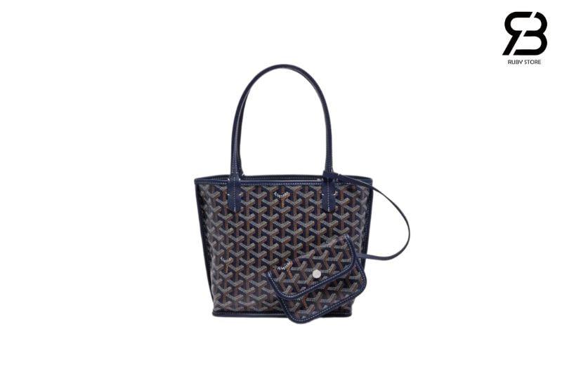 Túi Goyard Anjou Mini Reversible Bag Goyardine and Leather Navy Blue