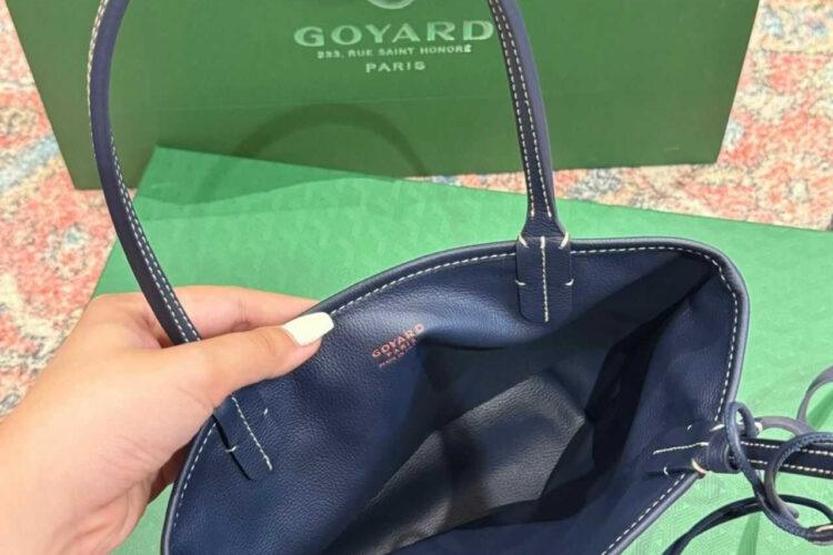 Túi Goyard Anjou Mini Reversible Bag Goyardine and Leather Navy Blue