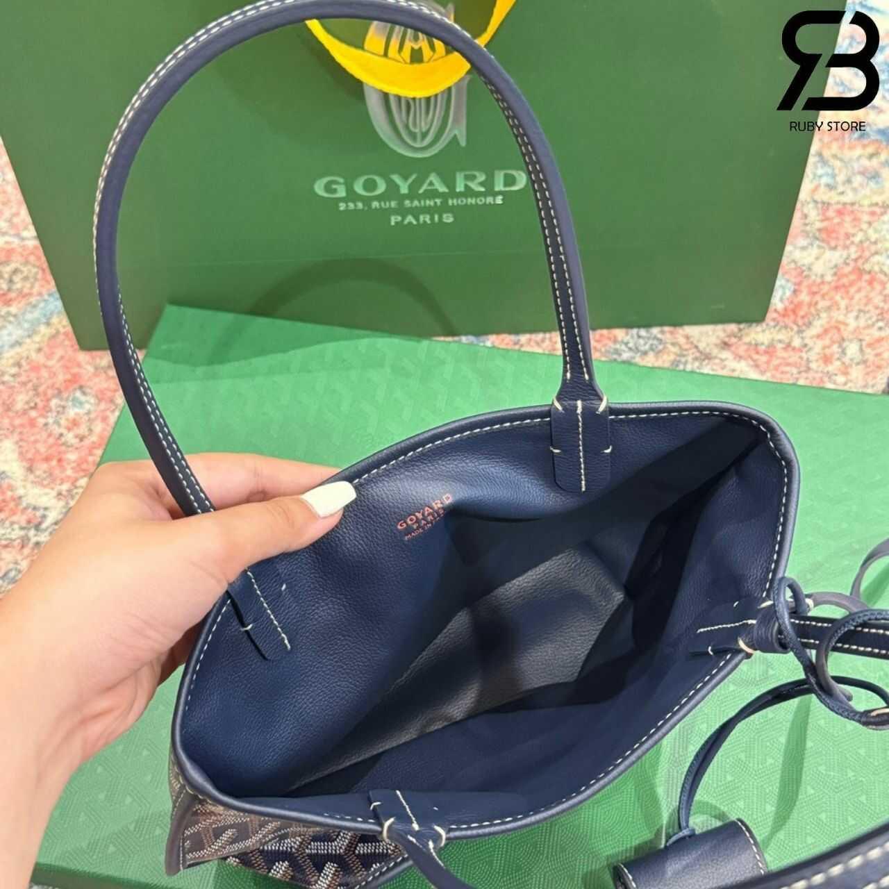 Túi Goyard Anjou Mini Reversible Bag Goyardine and Leather Navy Blue