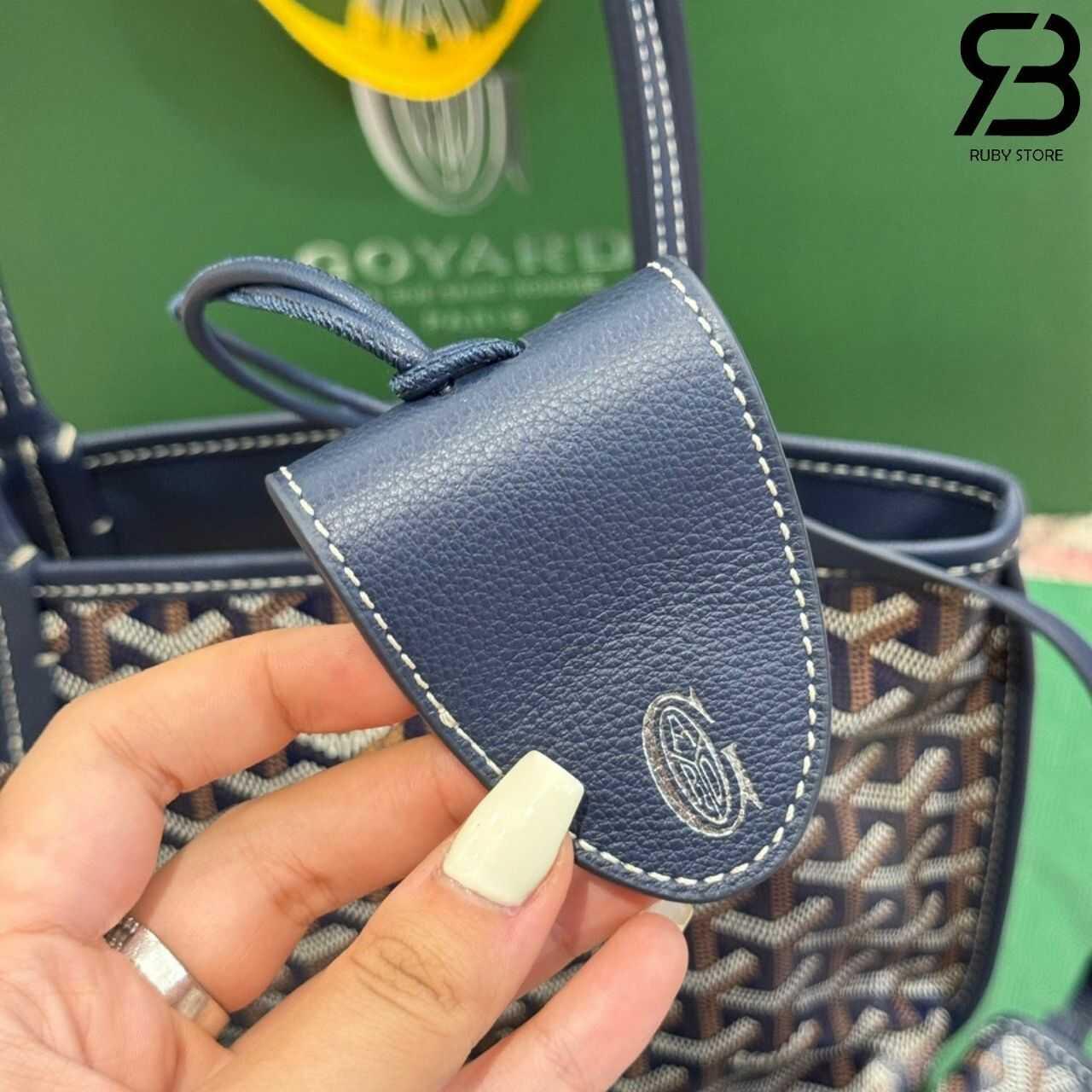 Túi Goyard Anjou Mini Reversible Bag Goyardine and Leather Navy Blue