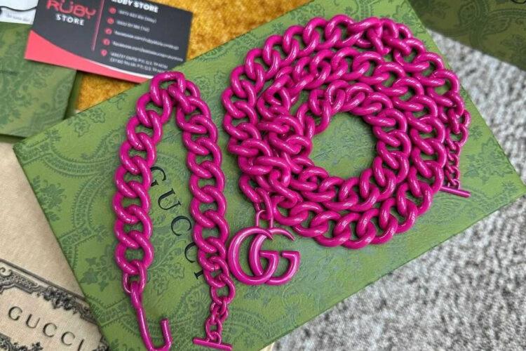 Túi Gucci Marmont Super Mini Fuscial Pink Belt Bag Hồng