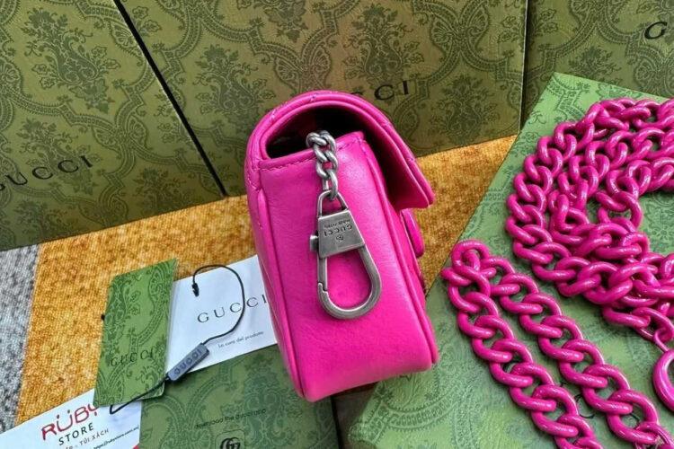 Túi Gucci Marmont Super Mini Fuscial Pink Belt Bag Hồng
