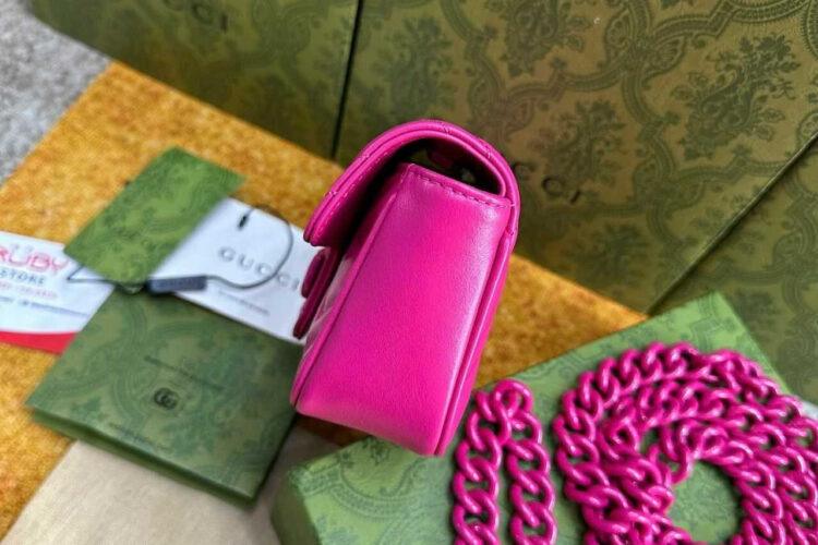Túi Gucci Marmont Super Mini Fuscial Pink Belt Bag Hồng
