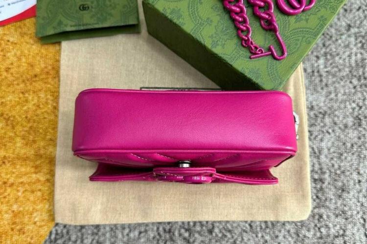 Túi Gucci Marmont Super Mini Fuscial Pink Belt Bag Hồng