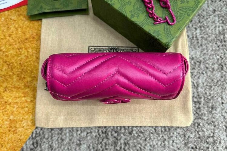 Túi Gucci Marmont Super Mini Fuscial Pink Belt Bag Hồng