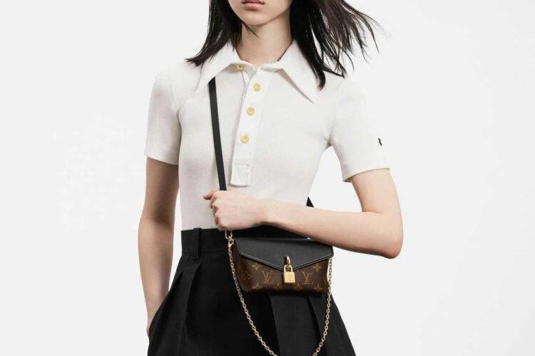 Túi LV Padlock On Strap Monogram Black Leather M80559 Nâu Đen