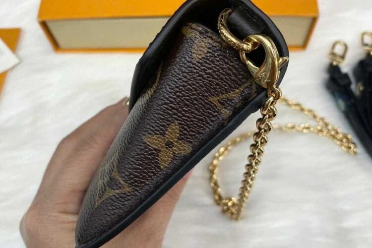 Túi LV Padlock On Strap Monogram Black Leather M80559 Nâu Đen