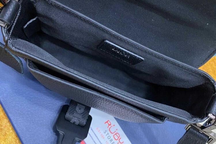 Túi Mini Dior Hit The Road Messenger Bag With Flap Black Calfskin Đen