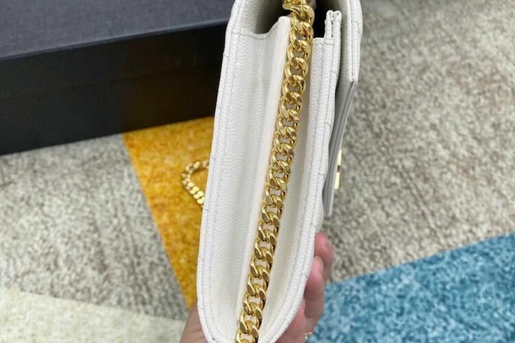 Túi YSL Envelope Matelassé Shoulder Bag White GHW Size 22 Màu Trắng