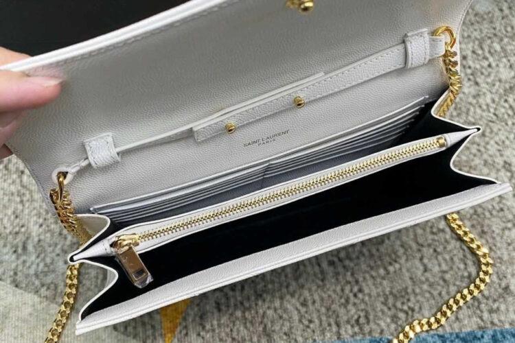Túi YSL Envelope Matelassé Shoulder Bag White GHW Size 22 Màu Trắng