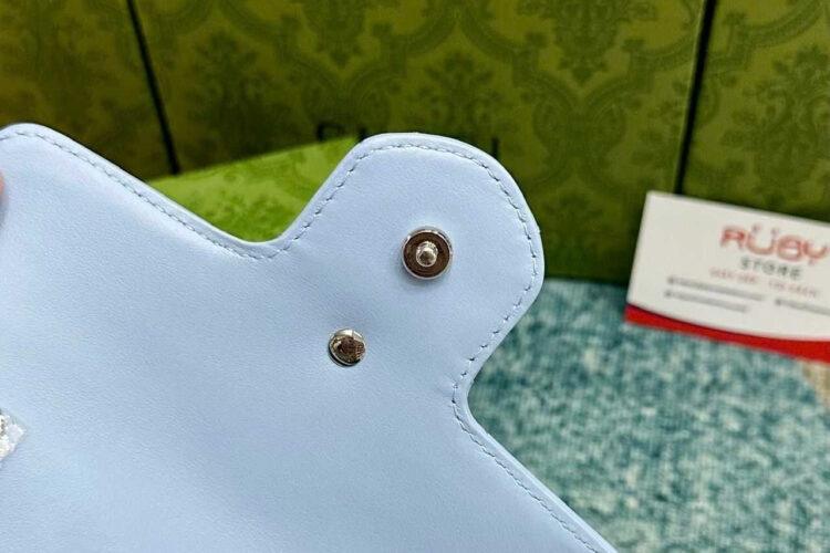 túi Gucci Marmont Super Mini Blue SHW xanh dương