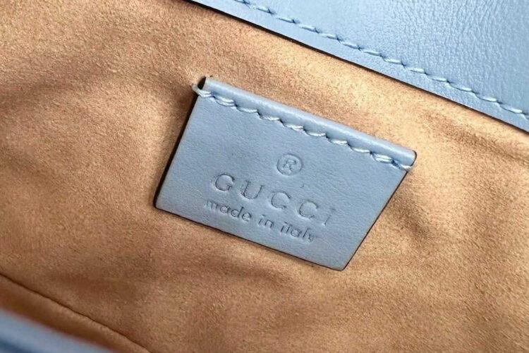 túi Gucci Marmont Super Mini Blue SHW xanh dương