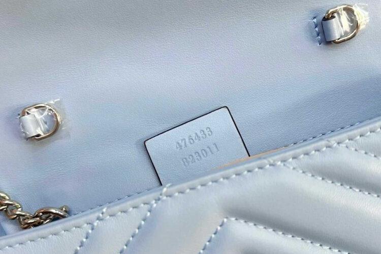 túi Gucci Marmont Super Mini Blue SHW xanh dương