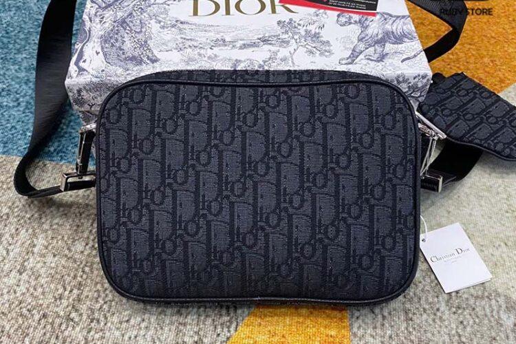 Túi Dior Saddle Triple Pouch Màu Đen Oblique Jacquard Siêu Cấp TT