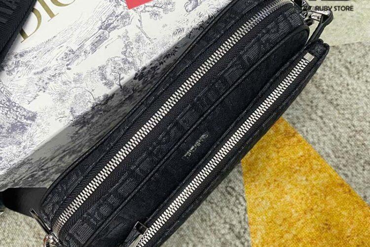 Túi Dior Saddle Triple Pouch Màu Đen Oblique Jacquard Siêu Cấp TT