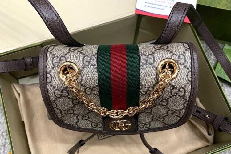 Ba Lô Gucci Ophidia Mini Backpack GG Supreme Brown Be Nâu