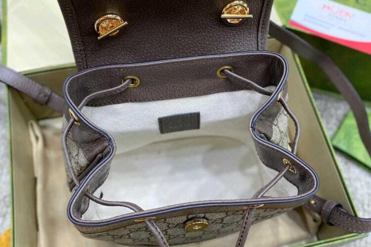 Ba Lô Gucci Ophidia Mini Backpack GG Supreme Brown Be Nâu