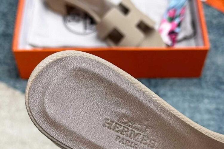 Dép Hermes Oasis Sandal Beige Epsom Etoupe Màu Be