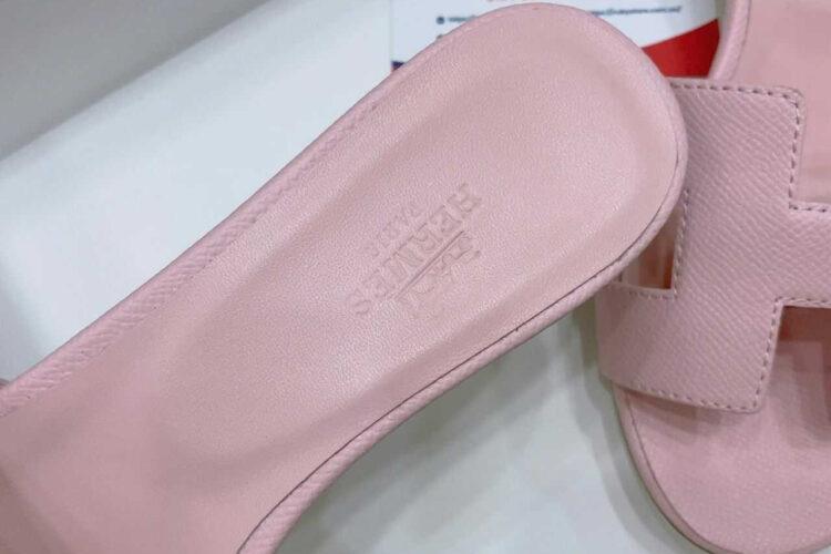 Dép Hermes Oasis Sandal Rose Pale Epsom Màu Hồng