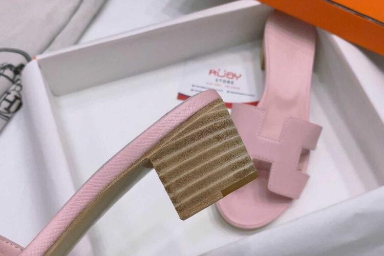 Dép Hermes Oasis Sandal Rose Pale Epsom Màu Hồng
