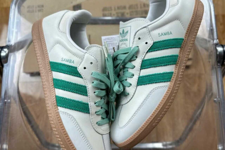 Giày Adidas Samba OG Off White Court Green Trắng Xanh Lá