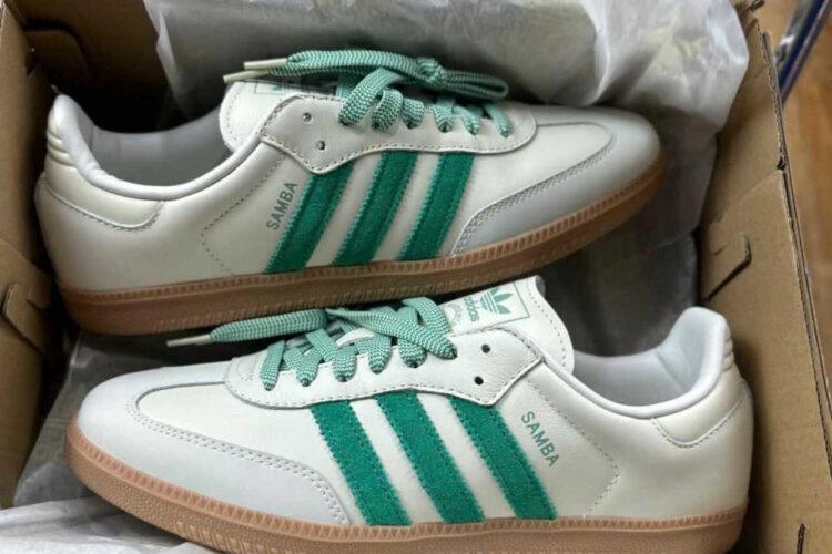 Giày Adidas Samba OG Off White Court Green Trắng Xanh Lá