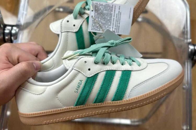 Giày Adidas Samba OG Off White Court Green Trắng Xanh Lá