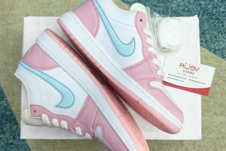 Giày Jordan 1 Low SE Paw Print Pink Foam Trắng hồng