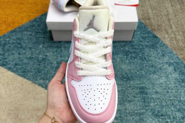 Giày Jordan 1 Low SE Paw Print Pink Foam Trắng hồng