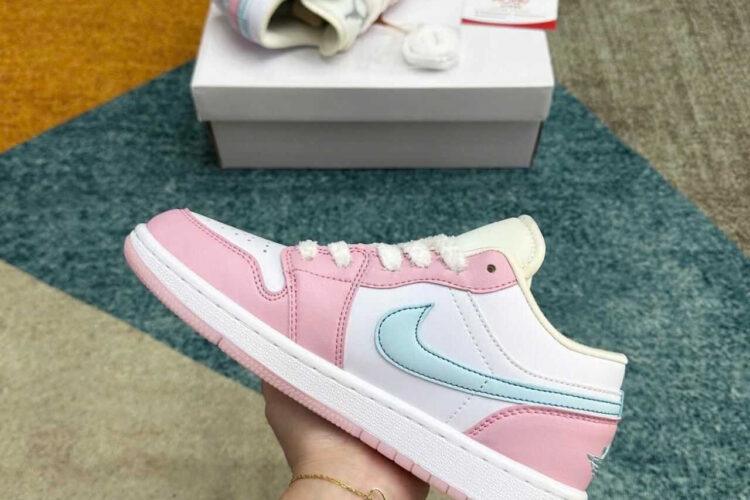 Giày Jordan 1 Low SE Paw Print Pink Foam Trắng hồng