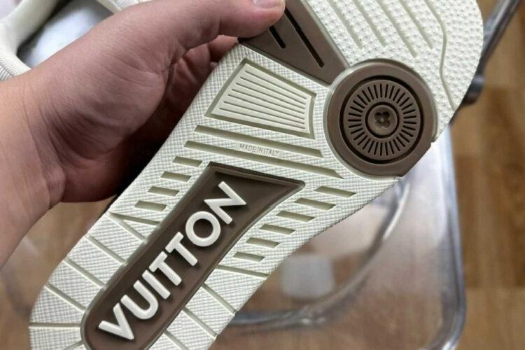 Giày LV Trainer Moka Browm Denim Damier White Calfskin Nâu Trắng