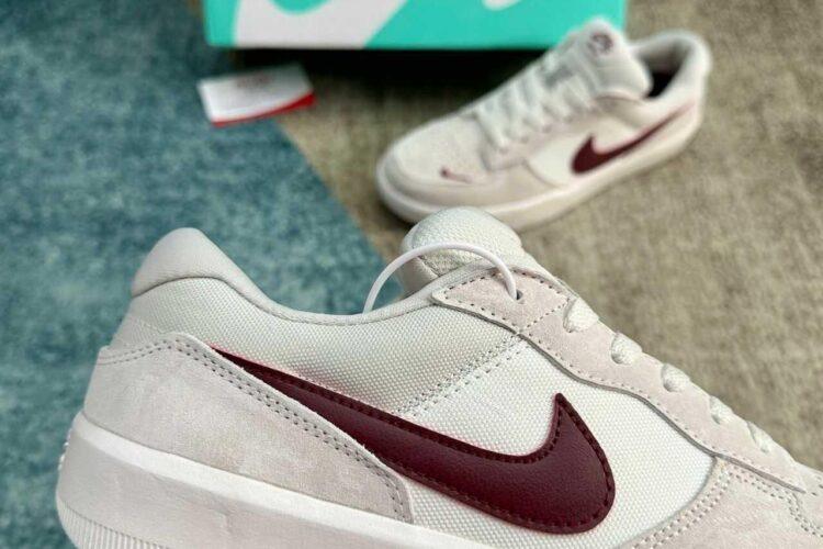 Giày Nike SB Force 58 Platinum Tint Dark Red Xám đỏ