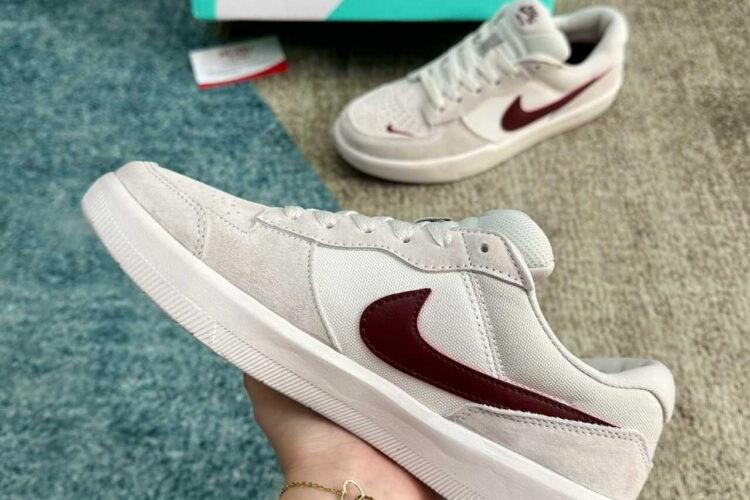 Giày Nike SB Force 58 Platinum Tint Dark Red Xám đỏ