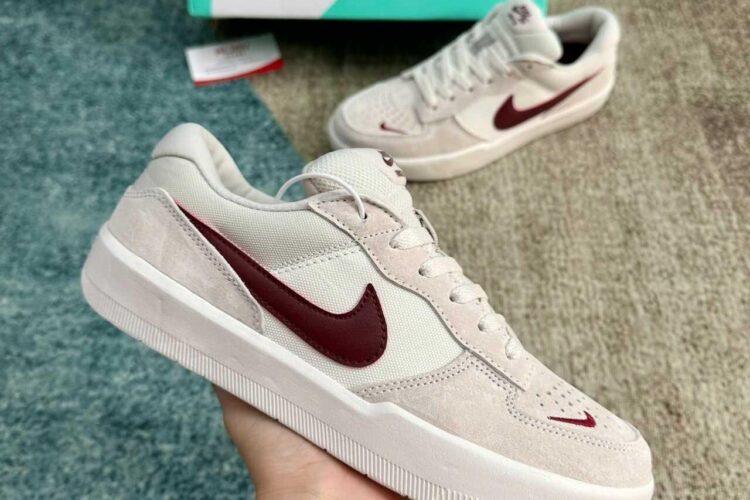 Giày Nike SB Force 58 Platinum Tint Dark Red Xám đỏ