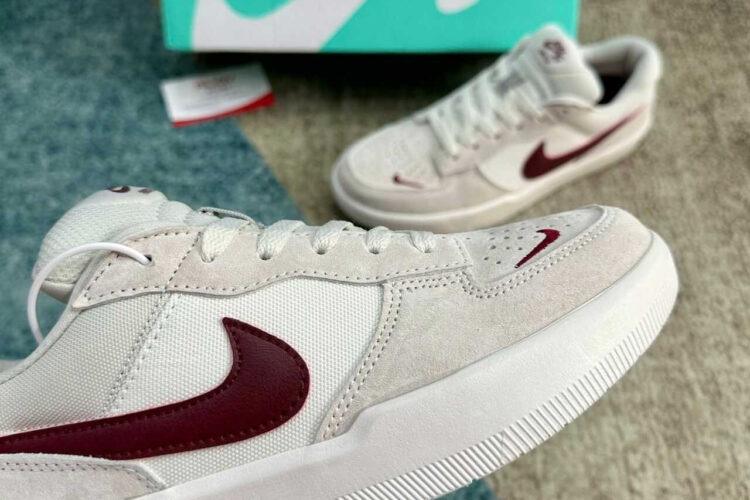 Giày Nike SB Force 58 Platinum Tint Dark Red Xám đỏ