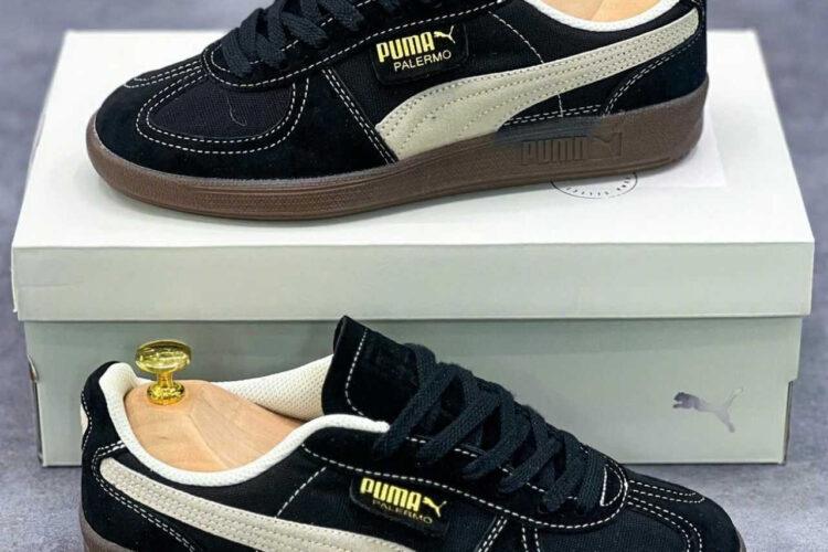 Giày Puma Palermo Vintage Black Ivory Gum đen trắng