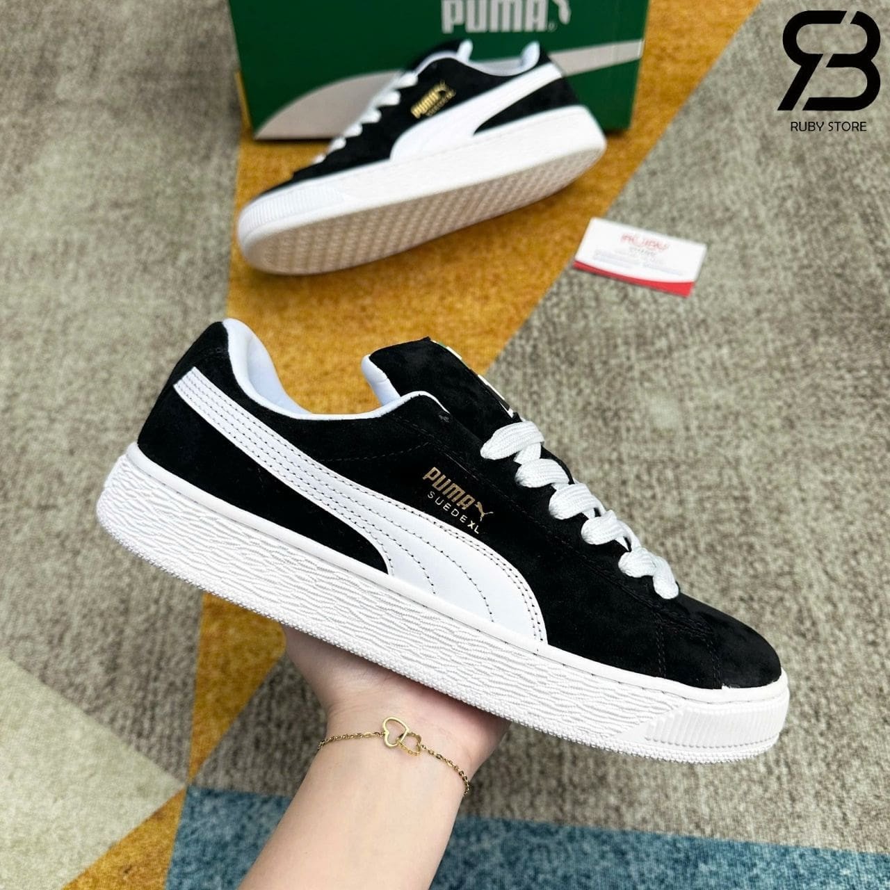 Giày Puma Suede XL Profoam Black White đen trắng