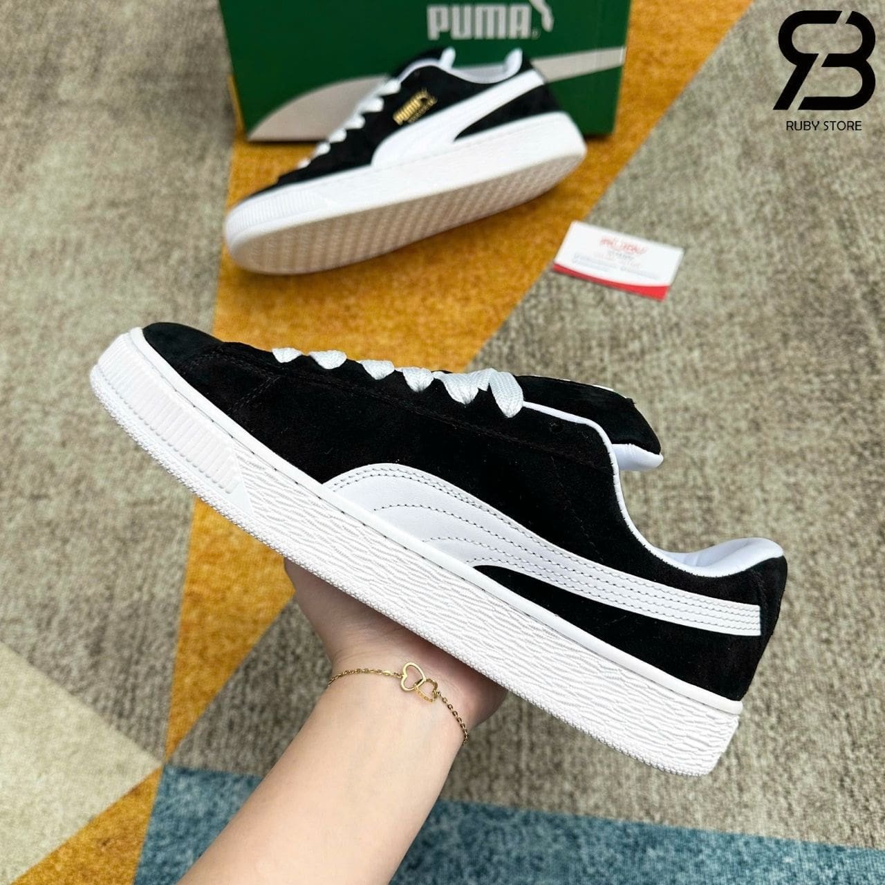 Giày Puma Suede XL Profoam Black White đen trắng