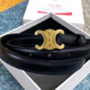 Thắt Lưng Celine Small Triomphe Belt Gold Buckle Black Box Leather