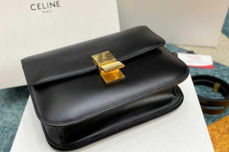 Túi Celine Medium Classic Bag Black Box Calfskin Màu Đen