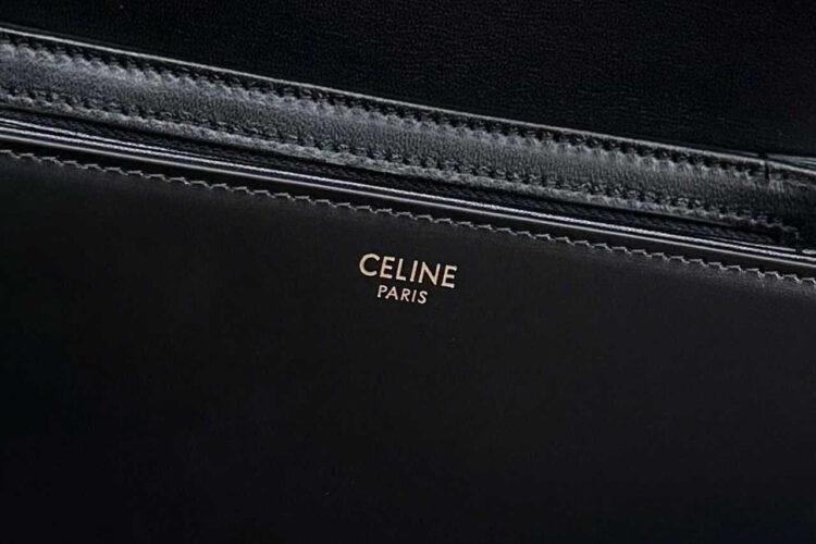 Túi Celine Teen Triomphe Bag Black Box Calfskin Đen