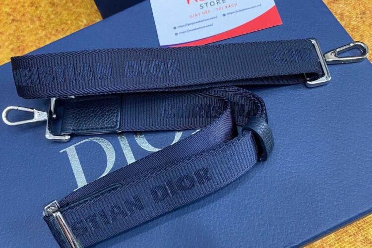 Túi Dior Air JD Zipped Around Pouch With Strap Navy Calfskin Màu Xanh