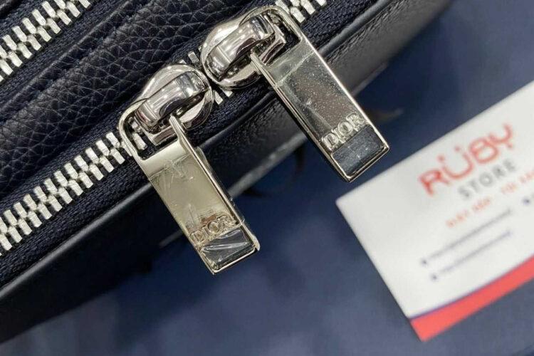 Túi Dior Air JD Zipped Around Pouch With Strap Navy Calfskin Màu Xanh